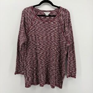 Liz Claiborne Weekend Womens Size XXL Long Sleeve Raglan Knit Top Multicolored